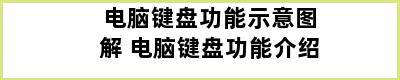 电脑键盘功能示意图解 电脑键盘功能介绍